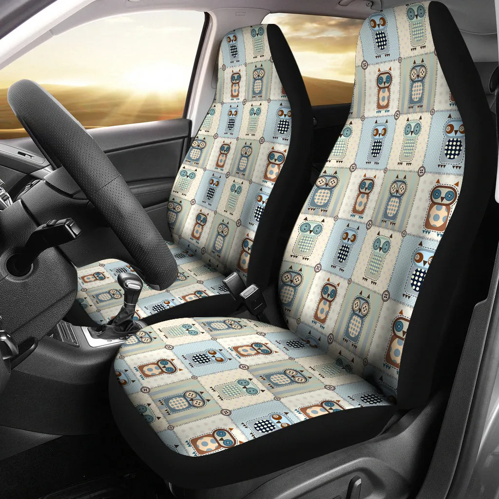 Patchwork Style Owl Pattern Car Seat Covers