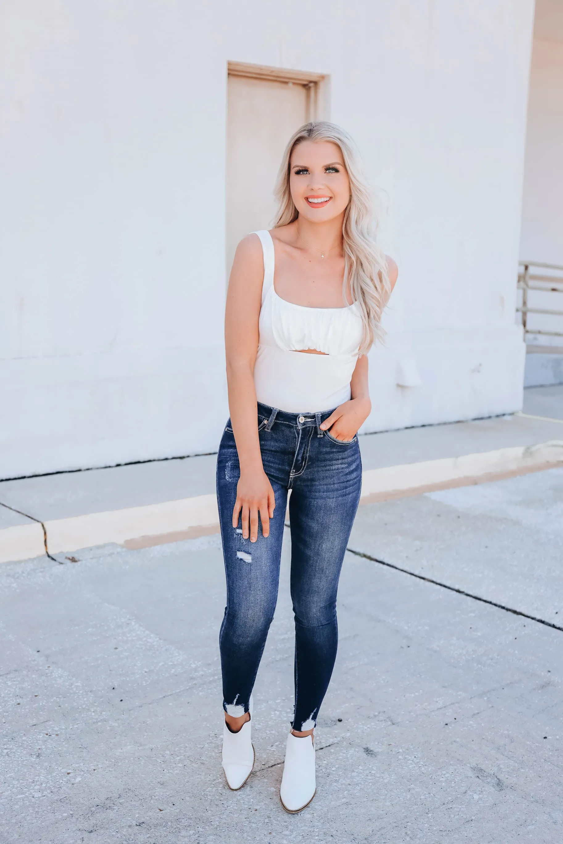 Patrice Peek-A-Boo Bodysuit - Ivory
