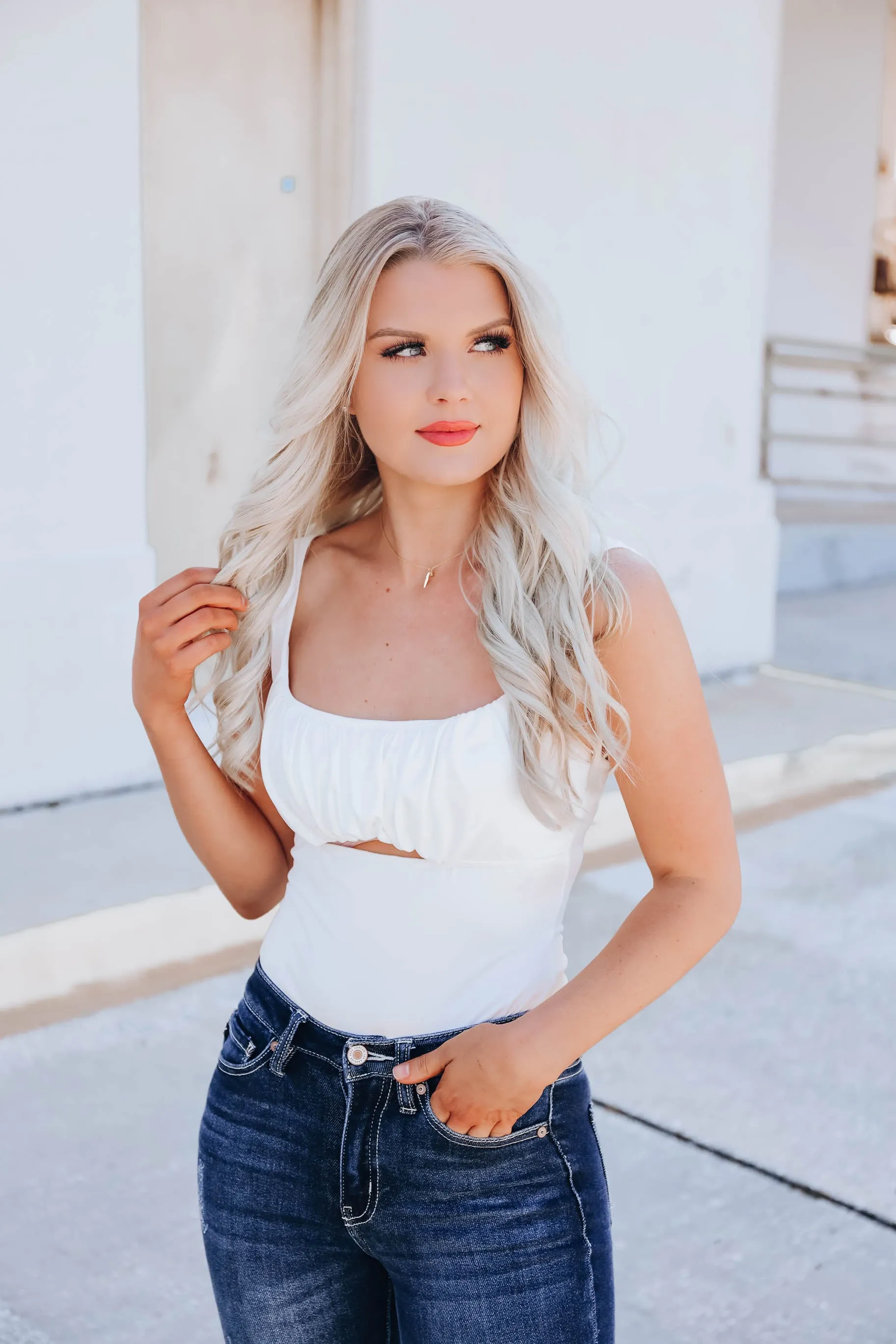 Patrice Peek-A-Boo Bodysuit - Ivory