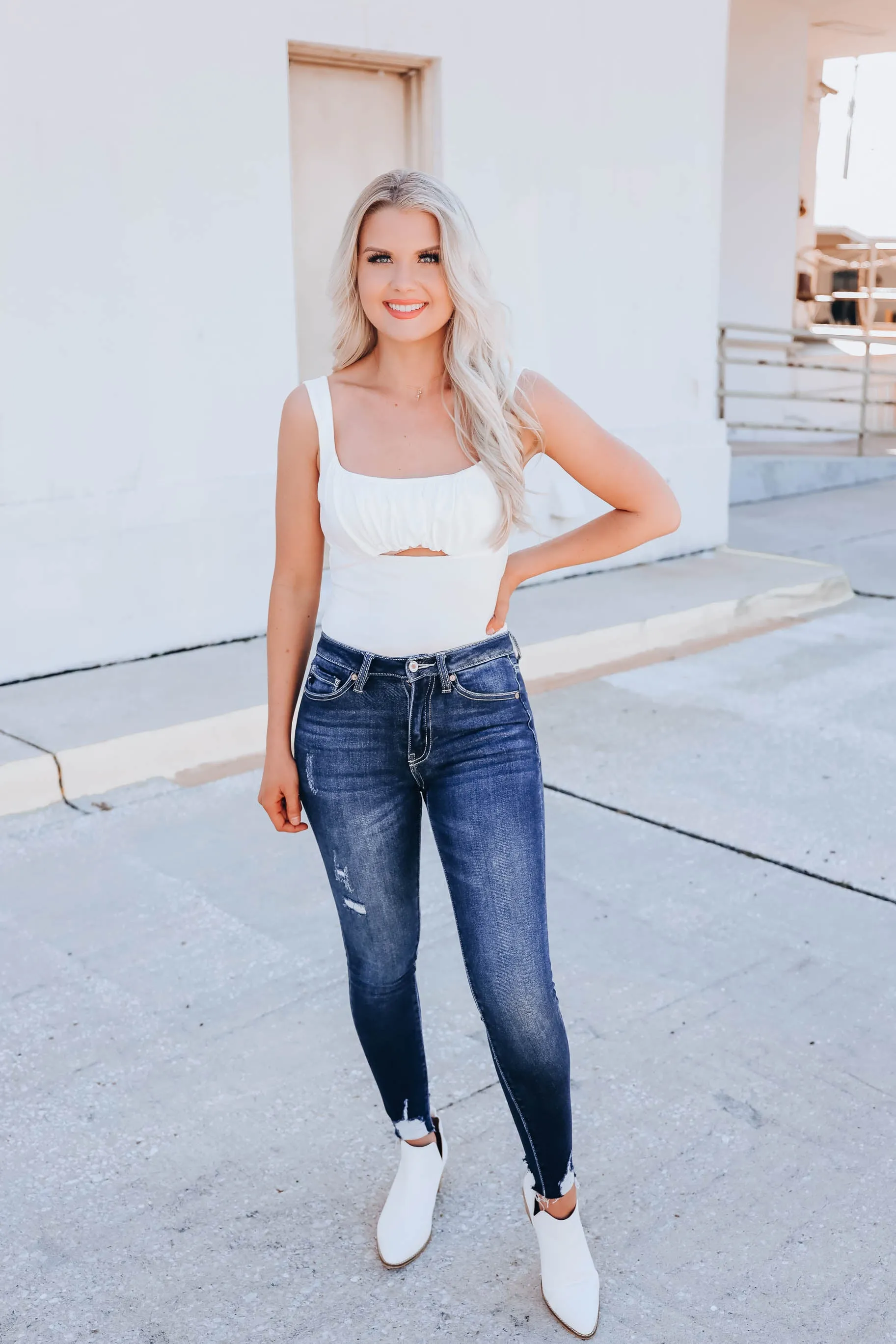 Patrice Peek-A-Boo Bodysuit - Ivory
