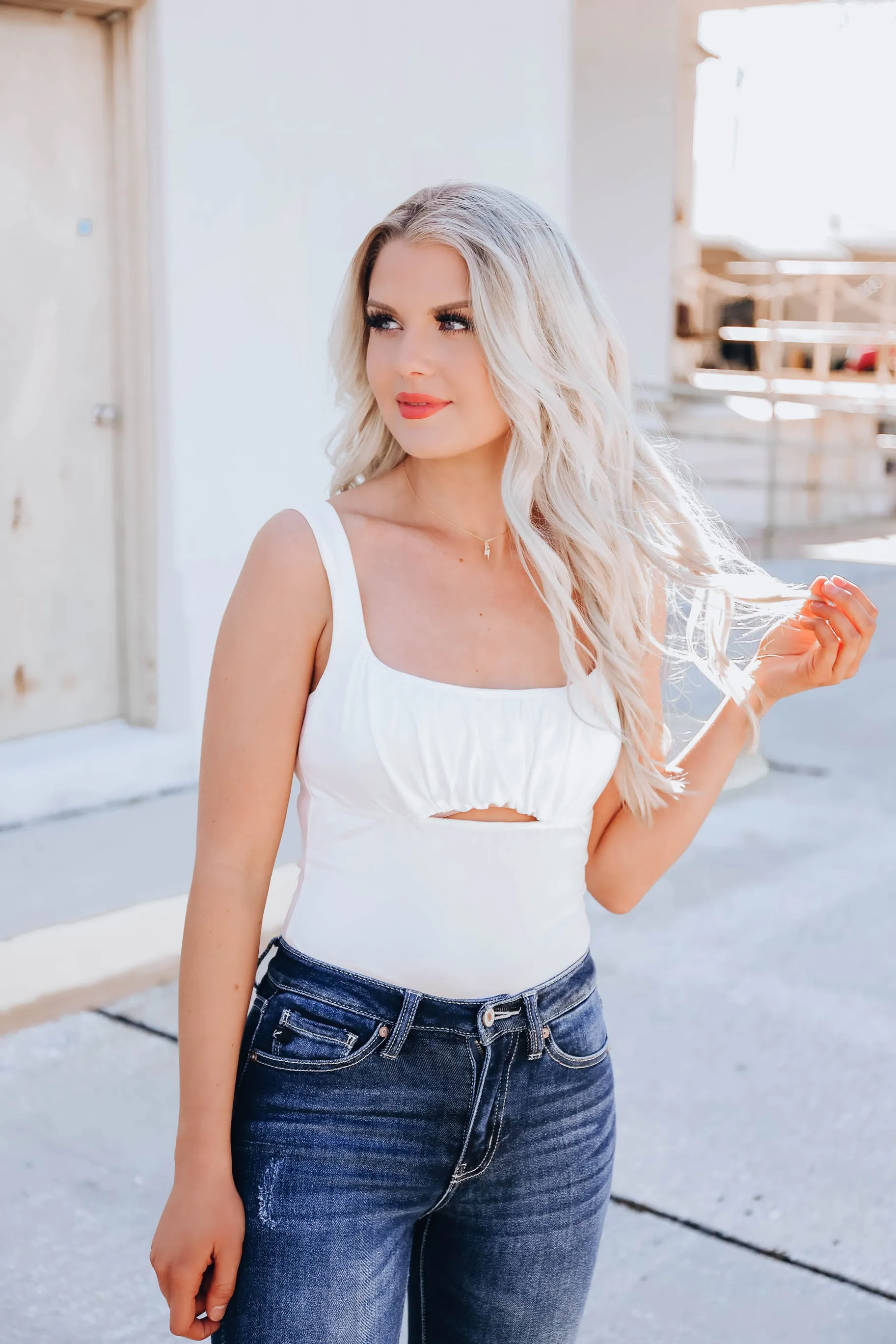 Patrice Peek-A-Boo Bodysuit - Ivory