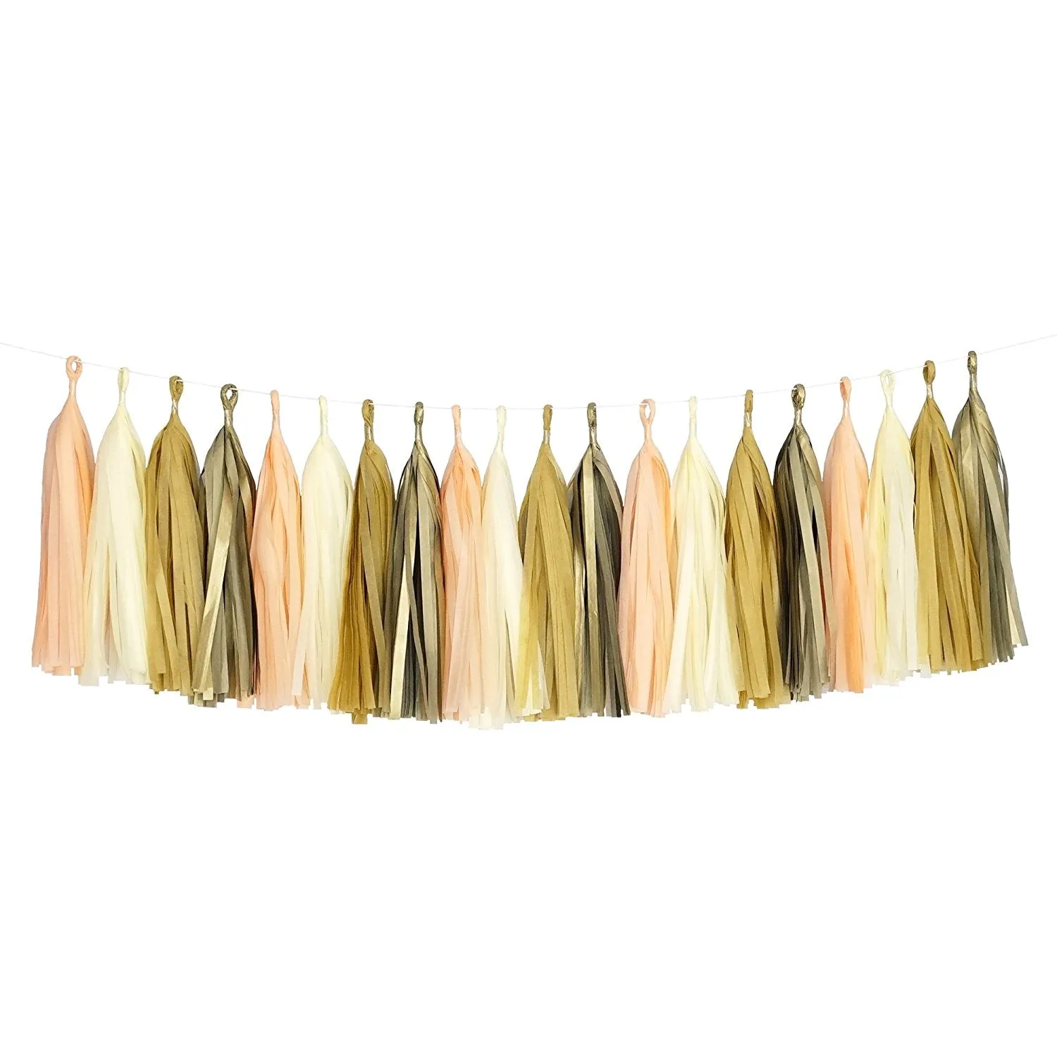 Peach Ivory Beige Gold Tassel Garland Banner Party Decoration Wedding