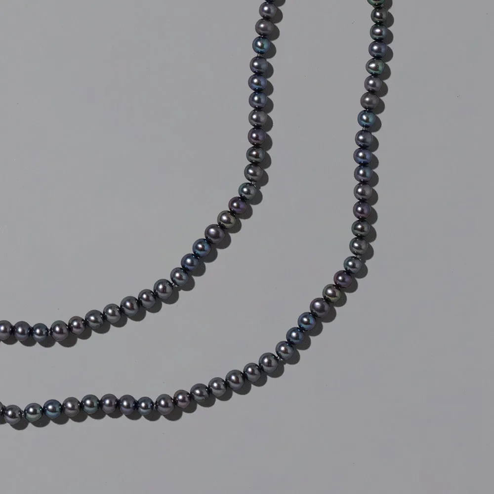 Peacock Round Seed Pearl Necklace