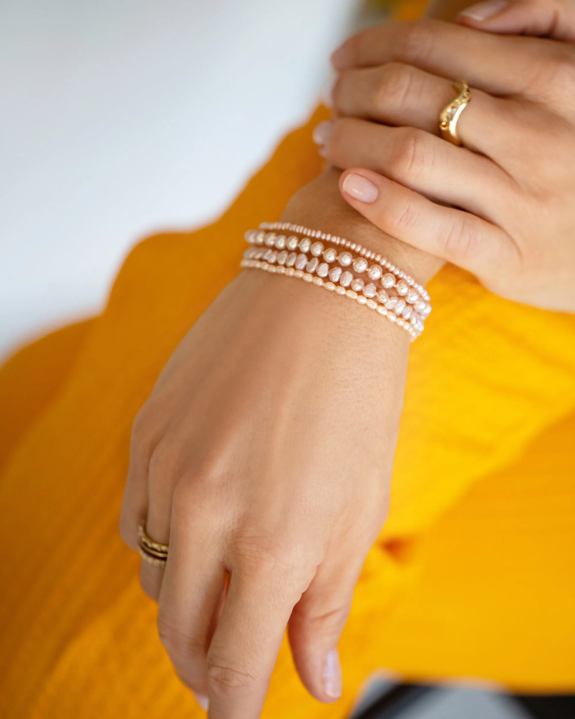 Pebble Seed Pearl Bracelet in Pink Peony - Samples & Imperfects