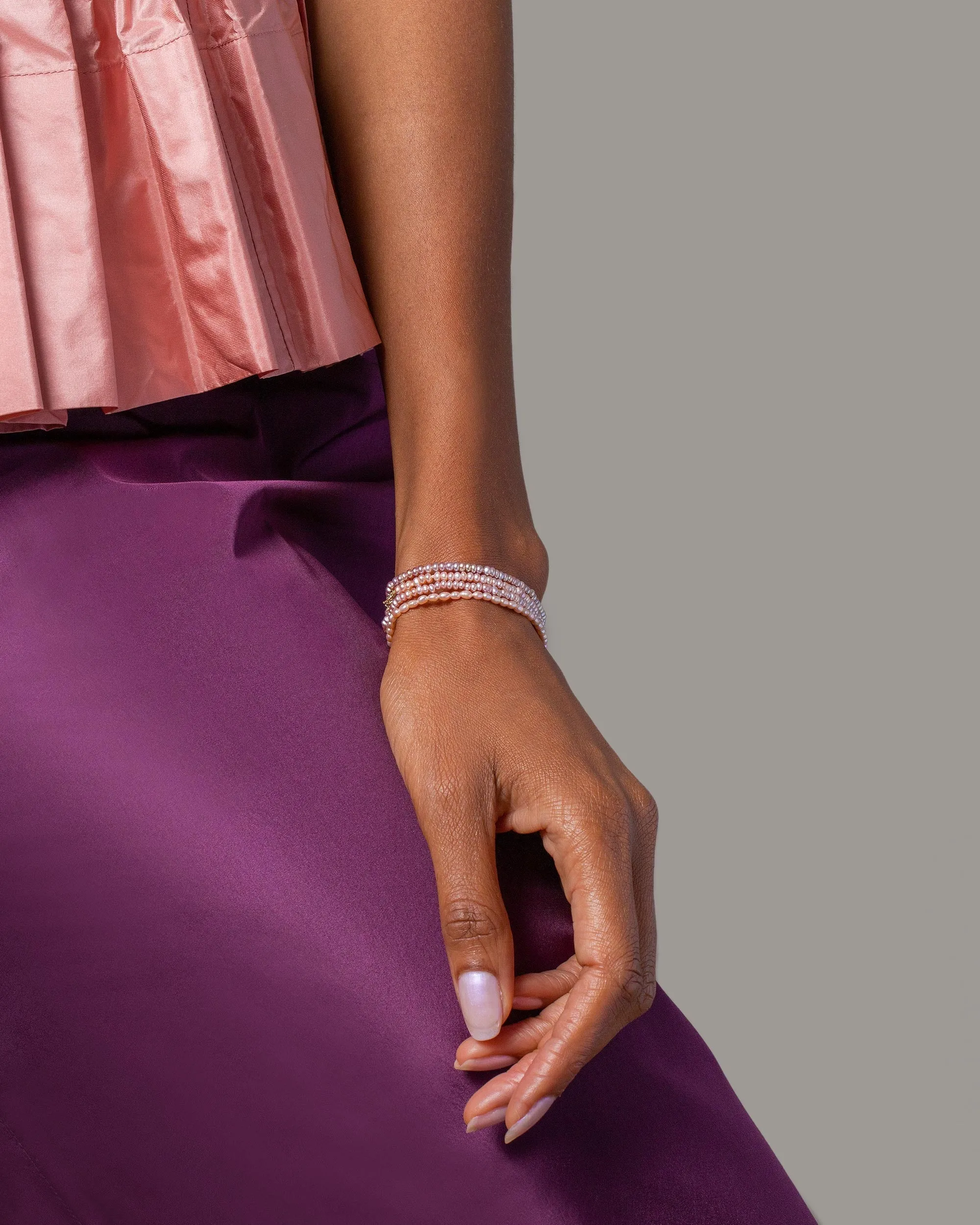 Pebble Seed Pearl Bracelet in Pink Peony - Samples & Imperfects
