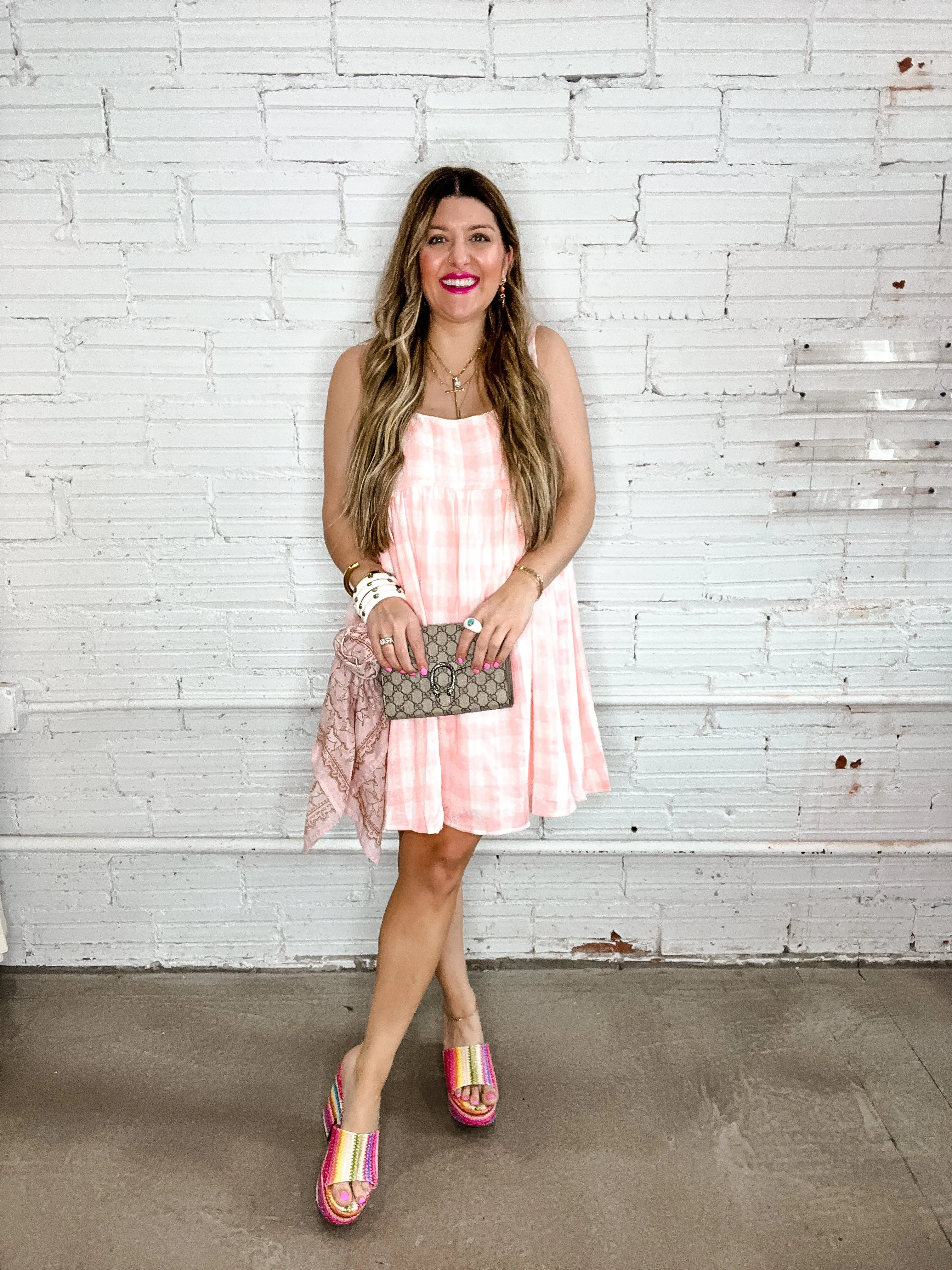Perfect Pink Gingham Baby Doll Dress