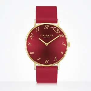 Perry Red Leather Strap Watch