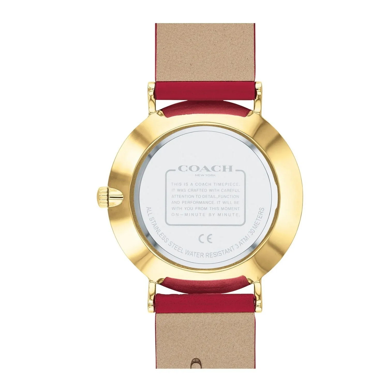 Perry Red Leather Strap Watch