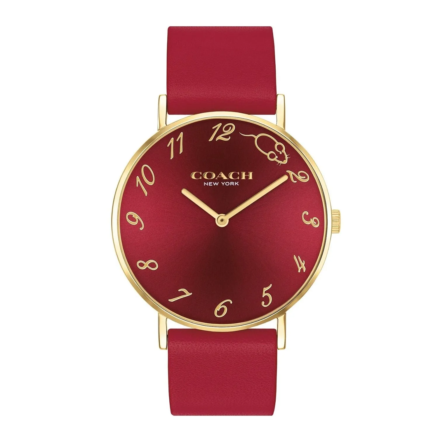 Perry Red Leather Strap Watch