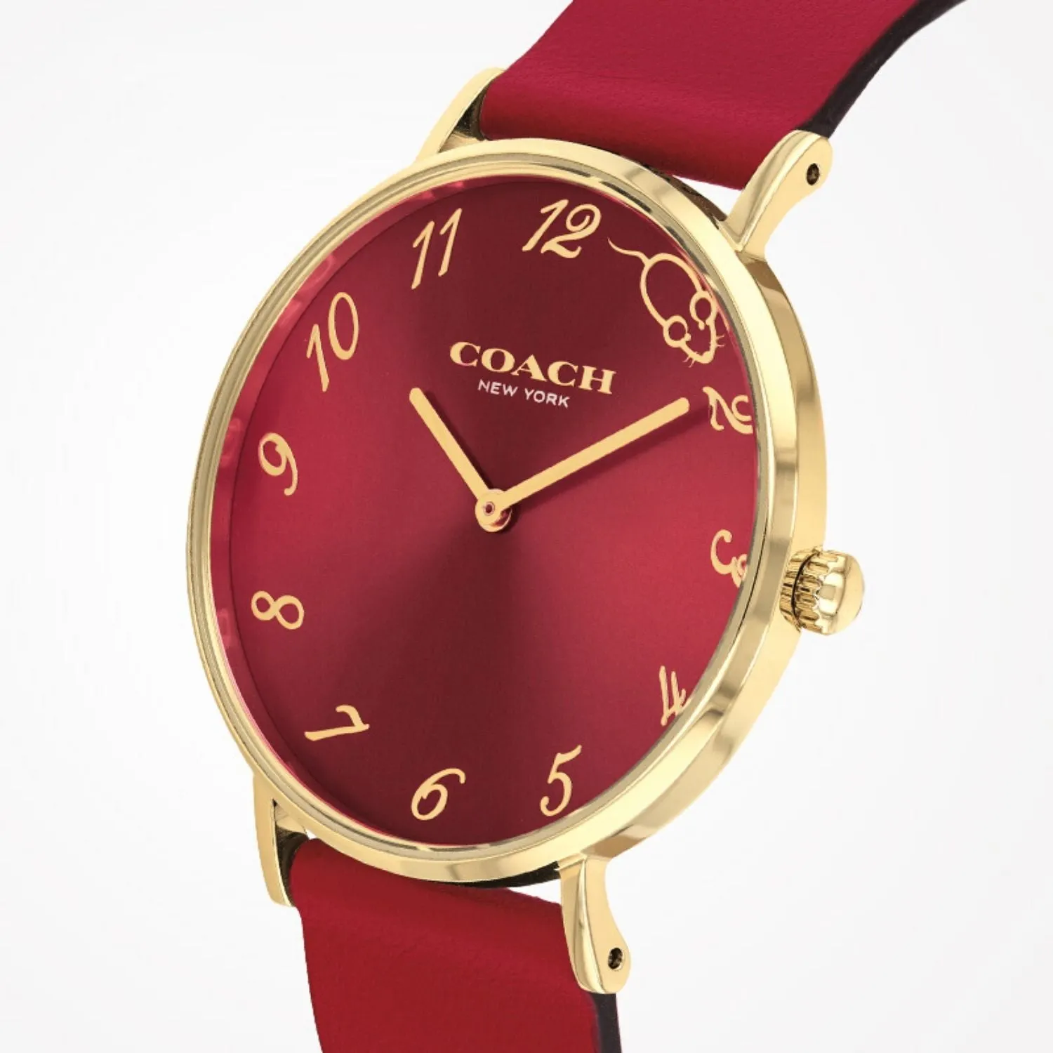 Perry Red Leather Strap Watch