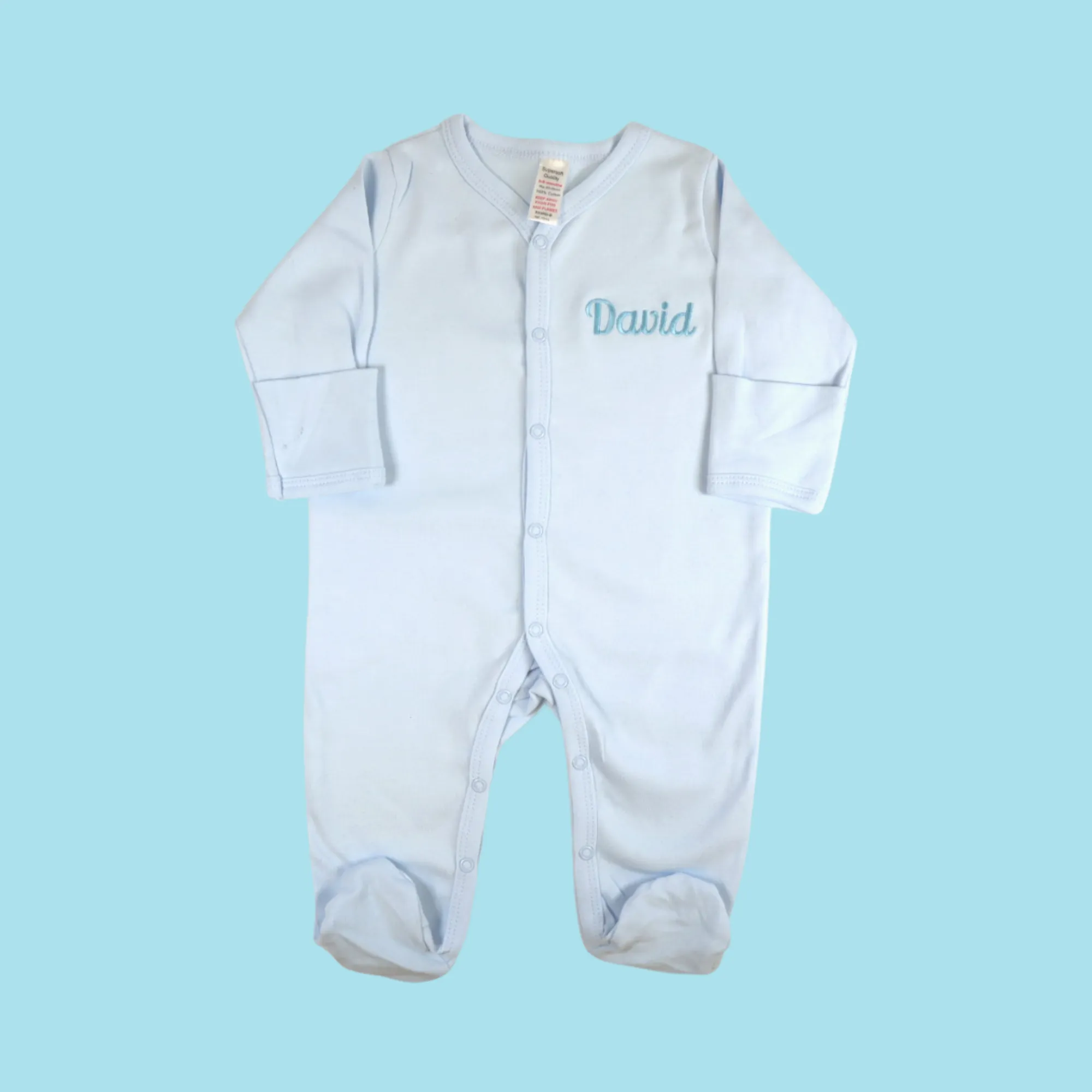 Personalised Small Baby Keepsake Box Gift Hamper - Welcome To The World - Blue