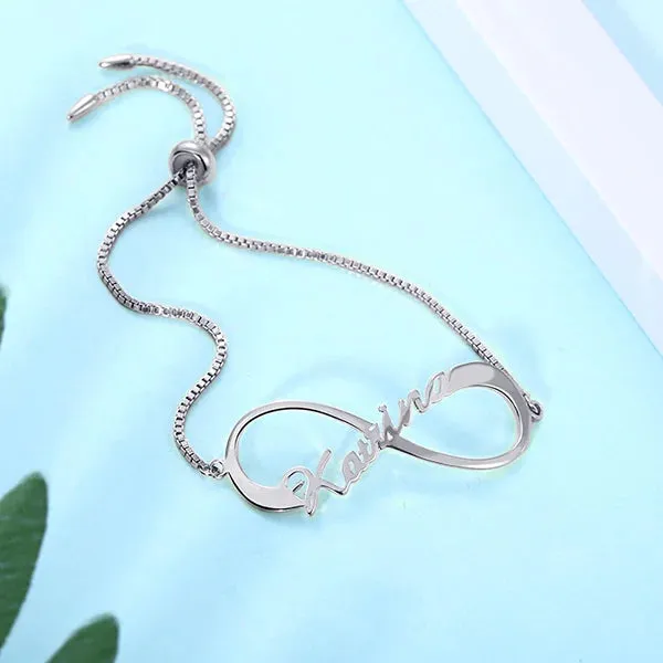 Personalized Infinity Tassel Bracelet - Up To 5 Names