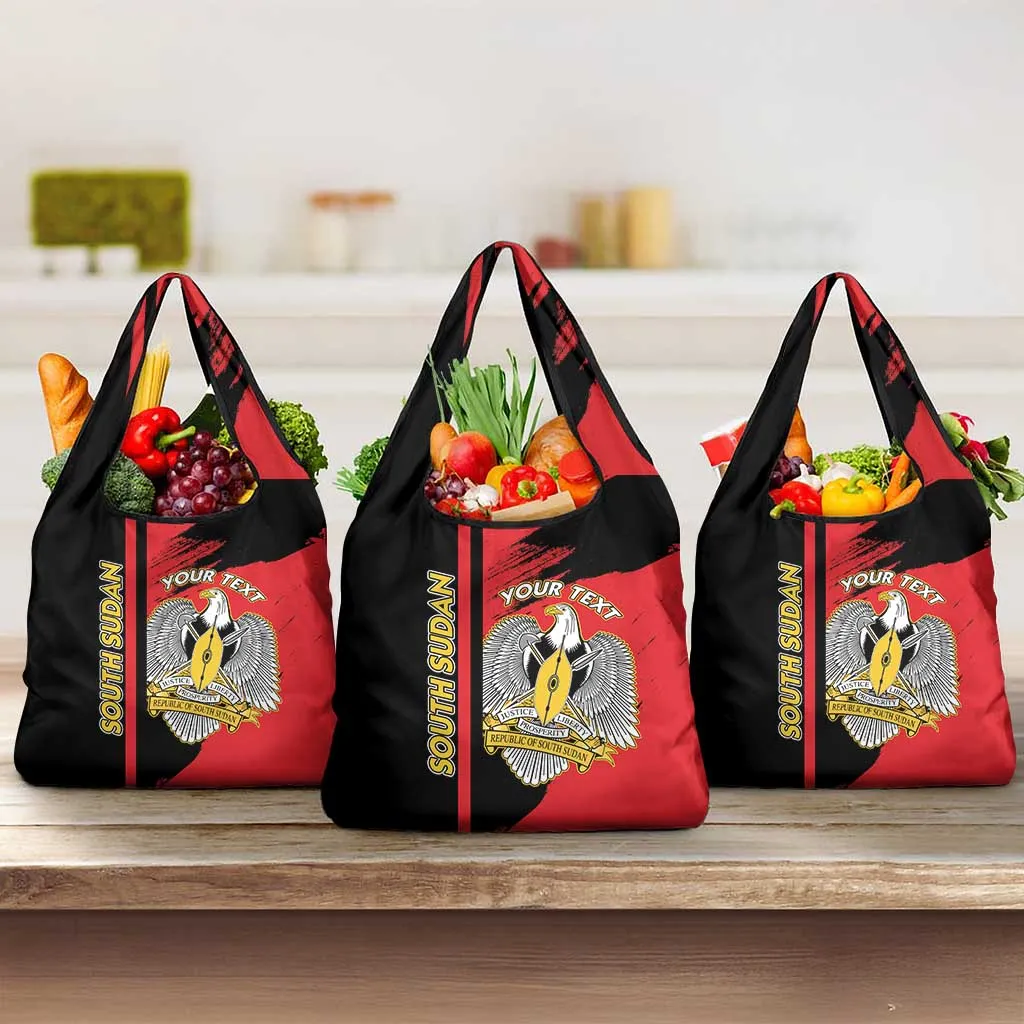 Personalized South Sudan With Coat Of Arms Grocery Bag Sporty Style LT15
