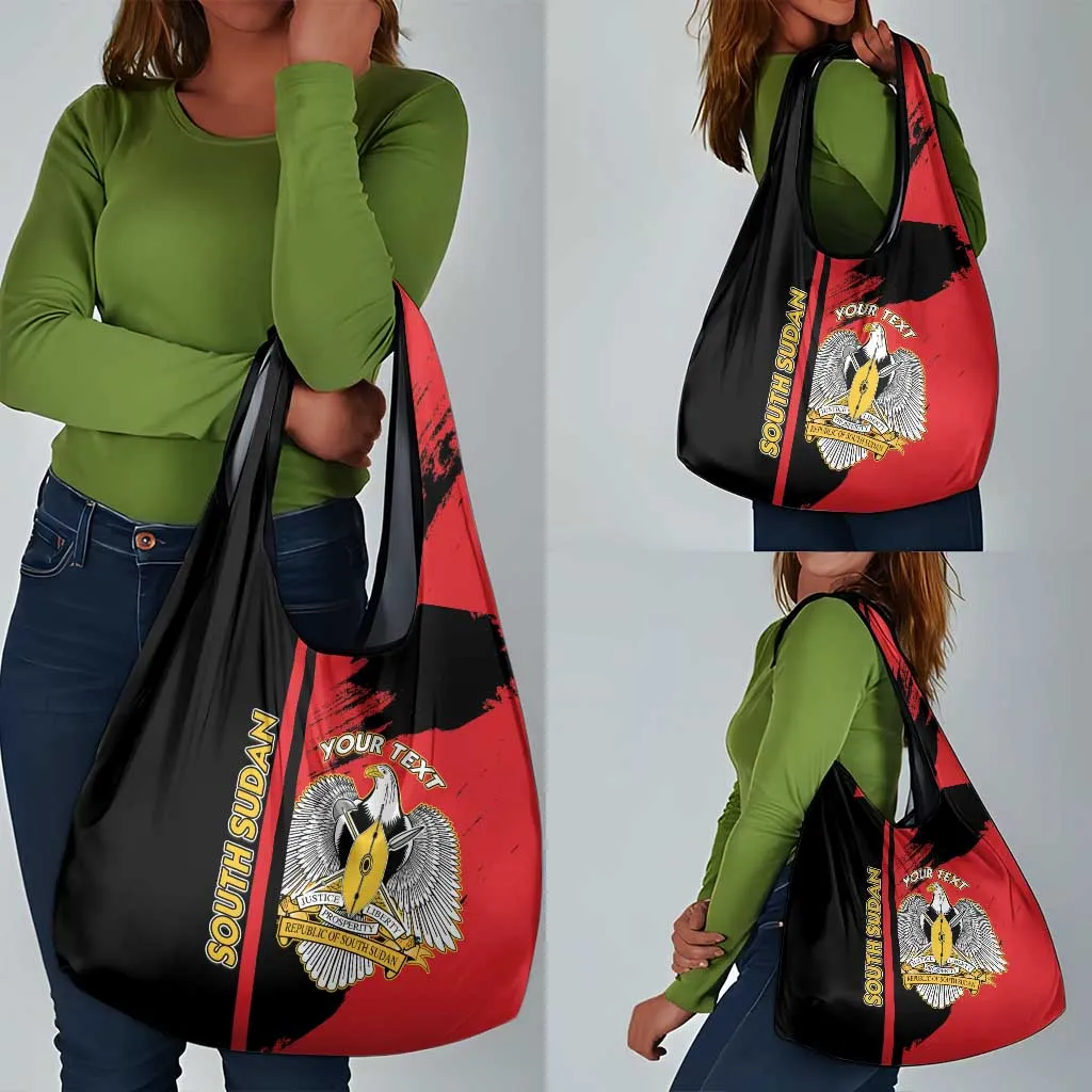 Personalized South Sudan With Coat Of Arms Grocery Bag Sporty Style LT15