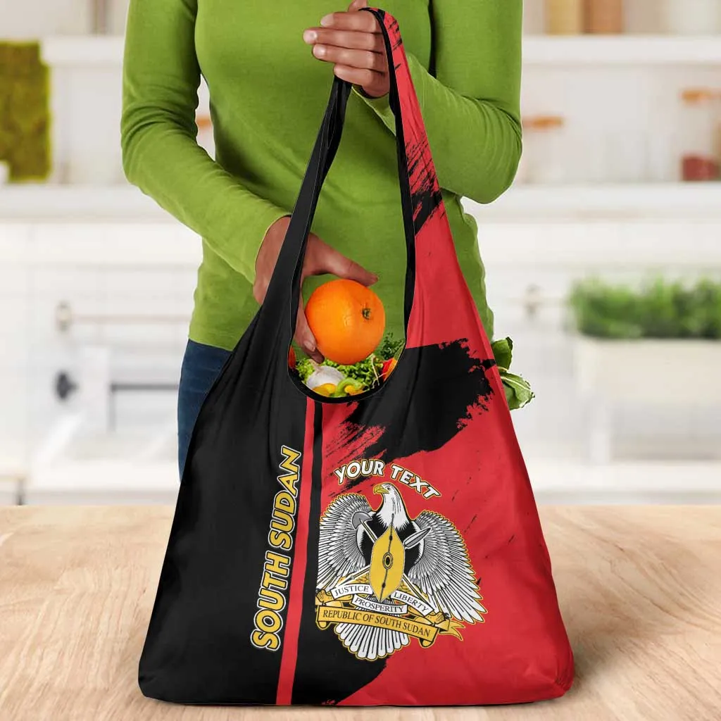 Personalized South Sudan With Coat Of Arms Grocery Bag Sporty Style LT15