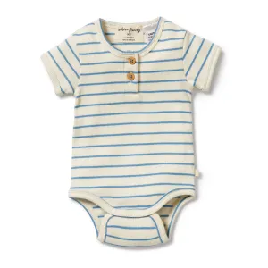 Petit Blue Organic Henley Bodysuit
