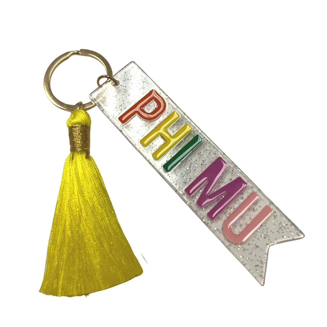 Phi Mu Rainbow Keychain