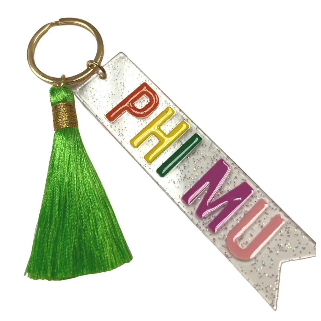 Phi Mu Rainbow Keychain