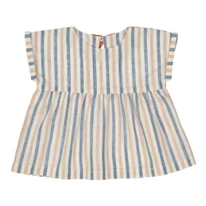 Pierrette Baby Top - Blue and Red Stripes
