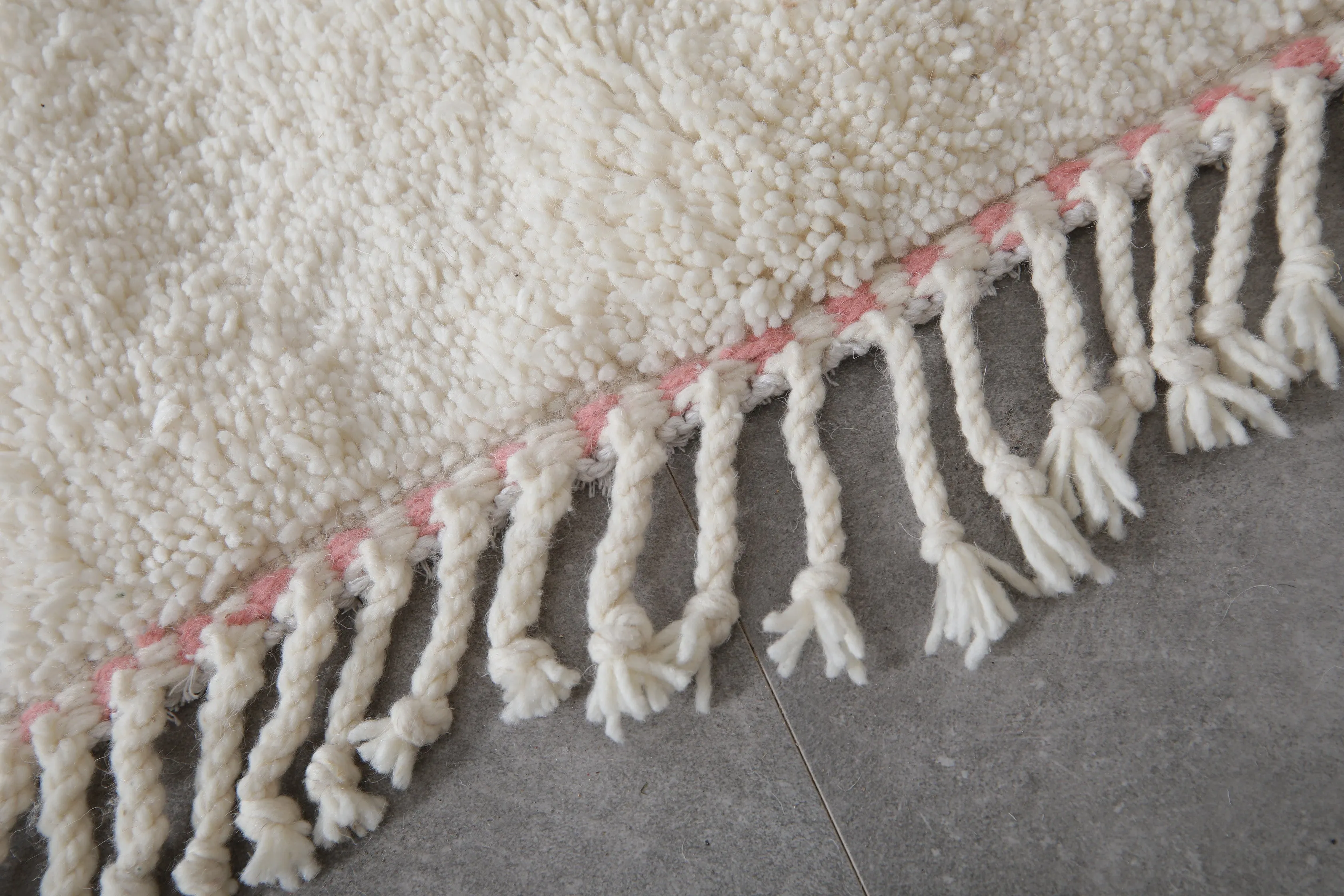Pink Moroccan Rug - 6 x 9 Feet | Handcrafted Two-Tone Wool Carpet