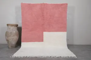 Pink Moroccan Rug - 6 x 9 Feet | Handcrafted Two-Tone Wool Carpet