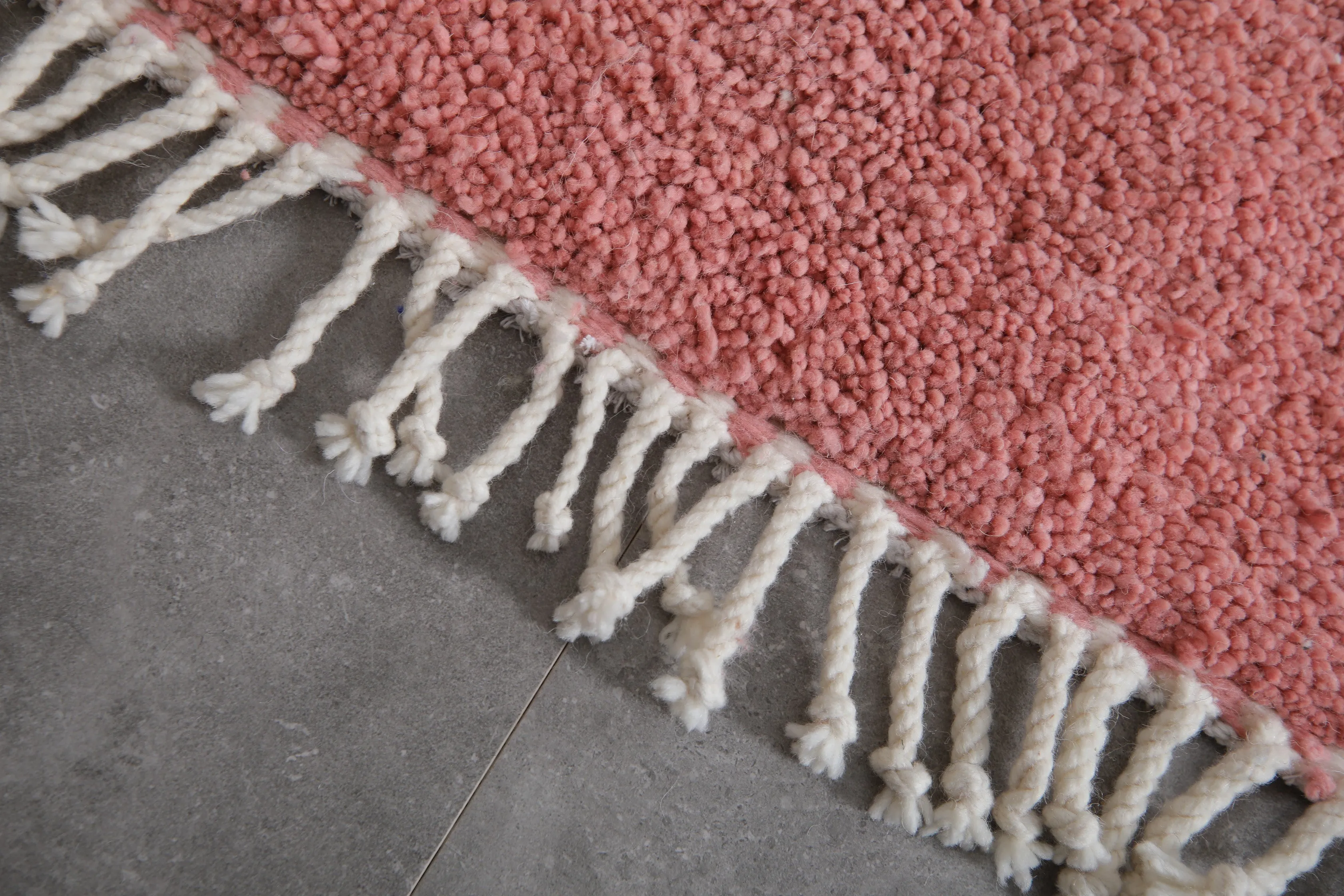 Pink Moroccan Rug - 6 x 9 Feet | Handcrafted Two-Tone Wool Carpet