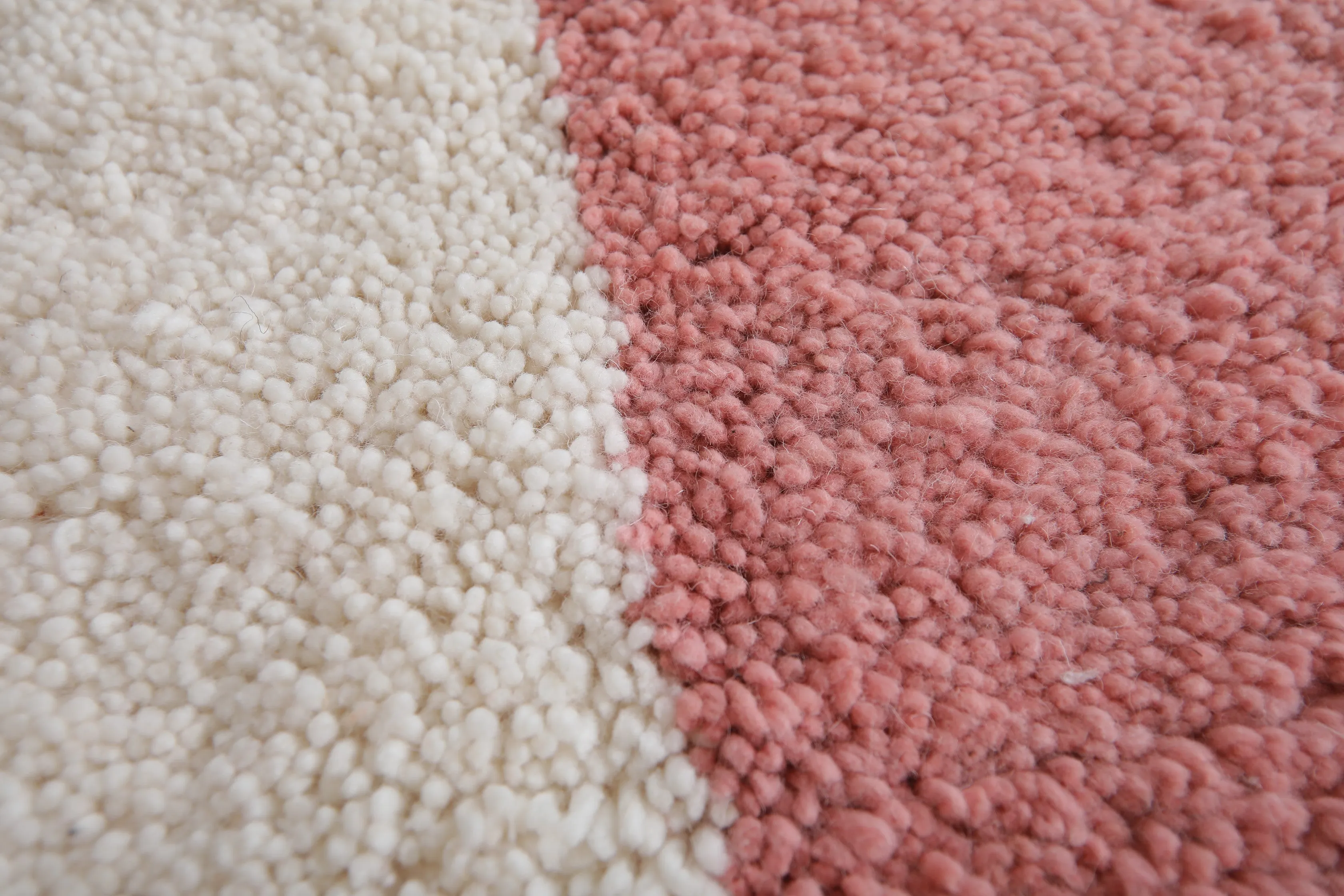 Pink Moroccan Rug - 6 x 9 Feet | Handcrafted Two-Tone Wool Carpet
