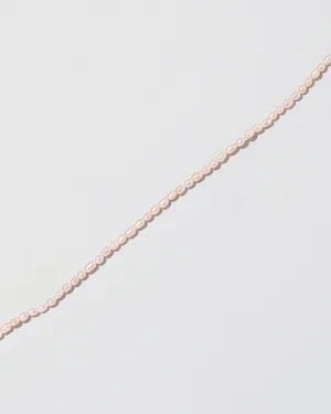 Pink Peony Oval Seed Pearl Choker Necklace