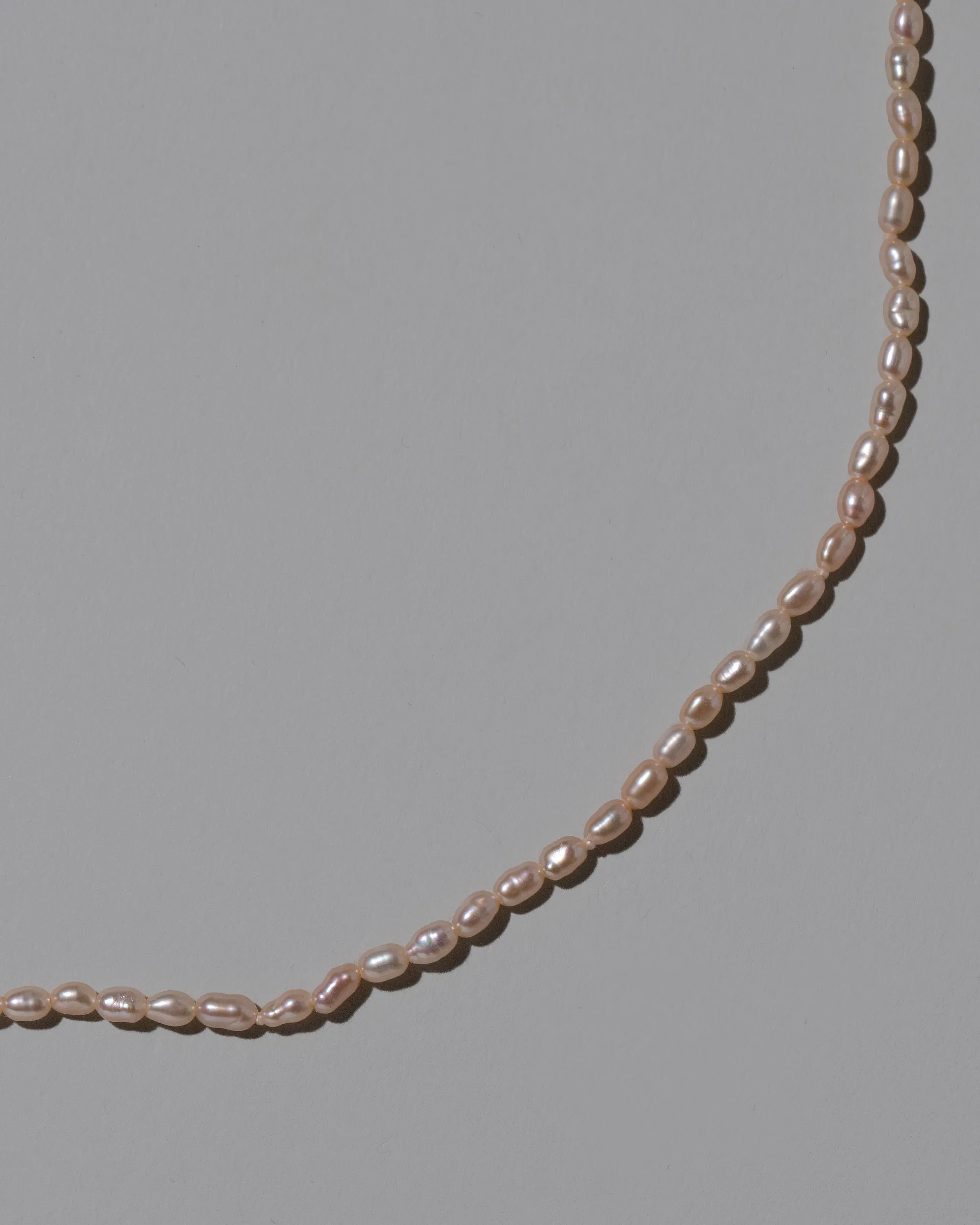 Pink Peony Oval Seed Pearl Necklace
