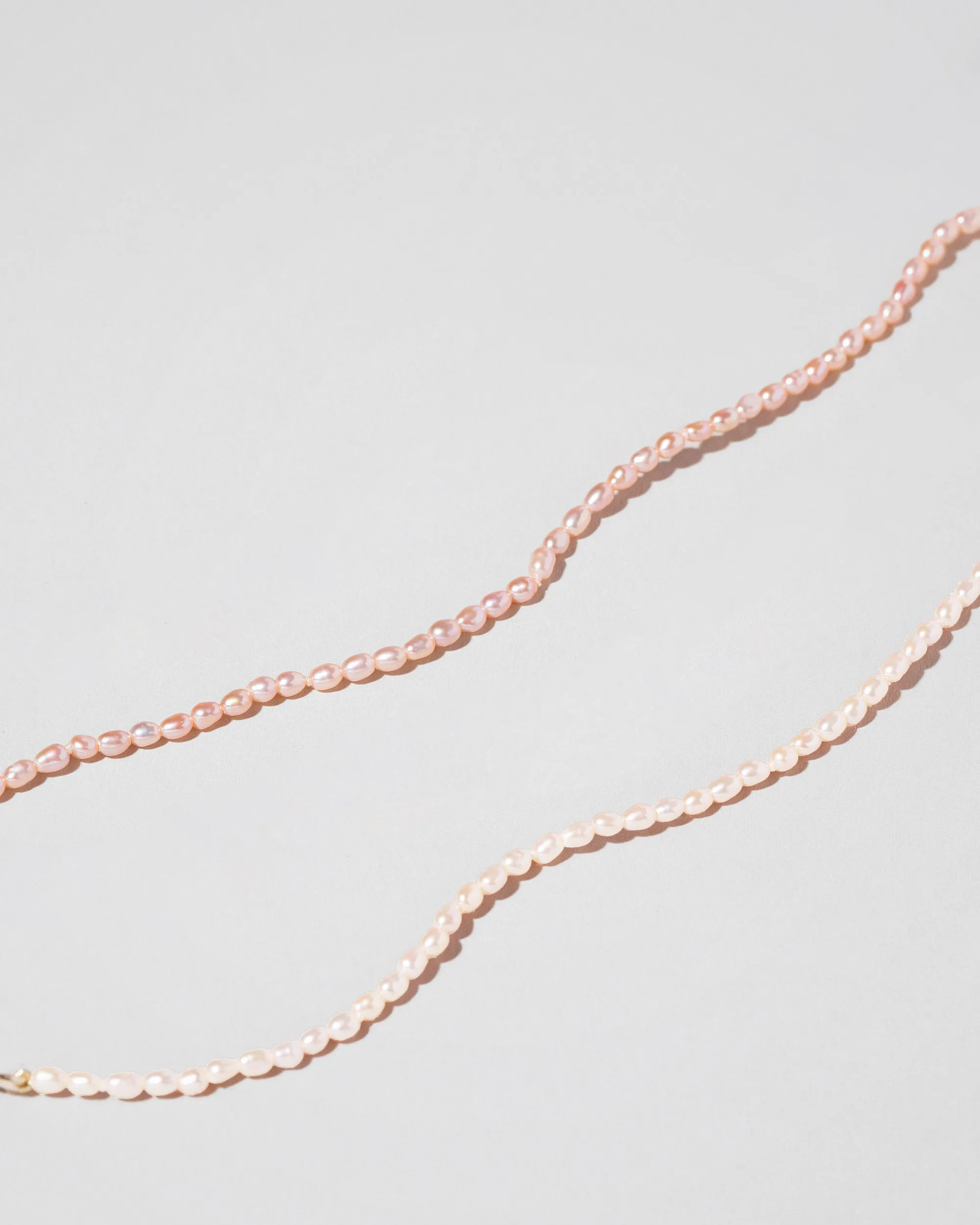 Pink Peony Oval Seed Pearl Necklace