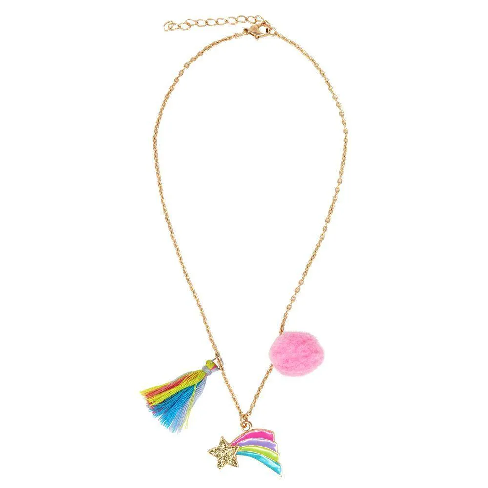 Pink Poppy Rainbow Starburst Necklace