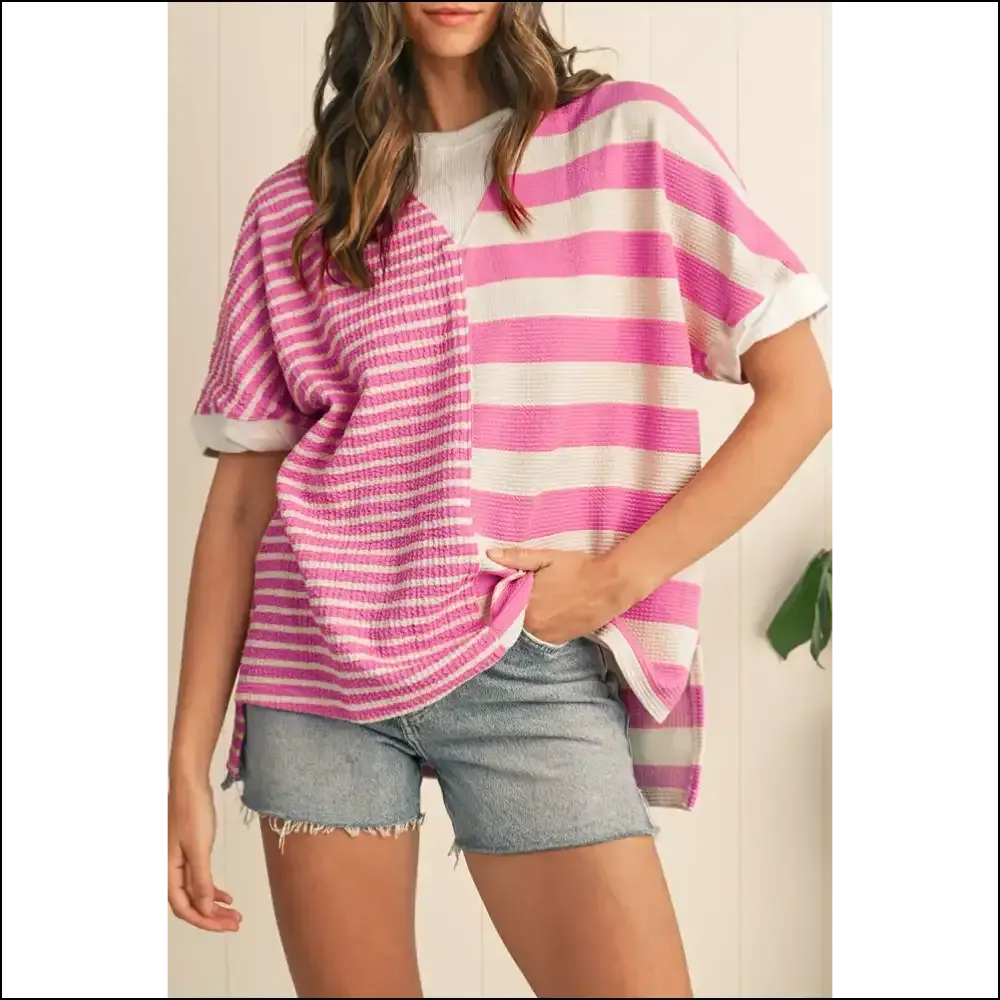 Pink Stripe Wfle T-shirt: Steal Hearts, not Wallets 💖 Needful Things
