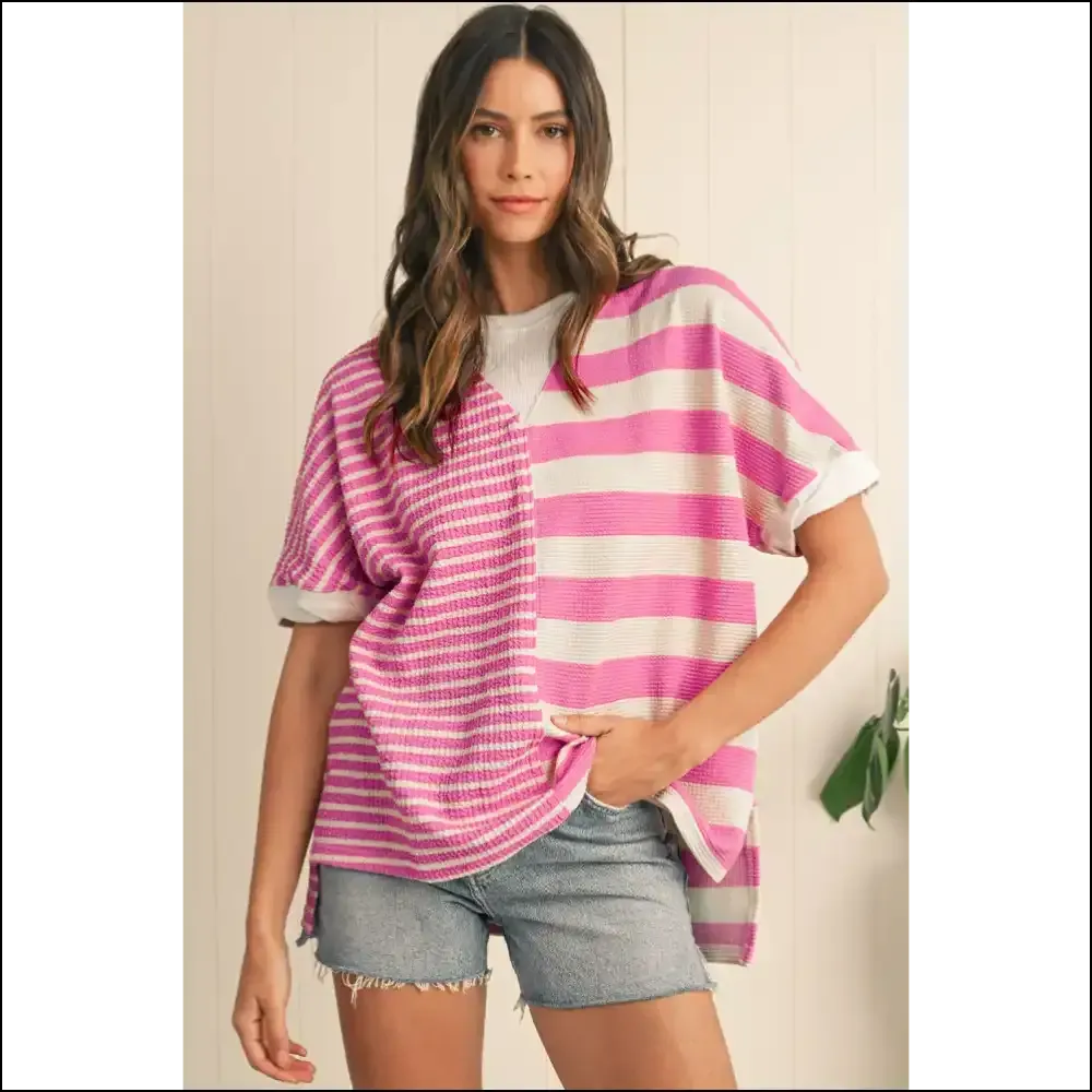 Pink Stripe Wfle T-shirt: Steal Hearts, not Wallets 💖 Needful Things