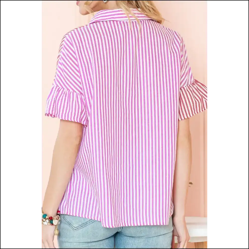 Pink Striped Patchwork Ruffle: Prepare for Compliments!