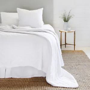 Pom Pom at Home Brussels White Cotton Velvet Diamond Quilted Coverlet & Euro Shams ~ Available in Queen and King Sizes
