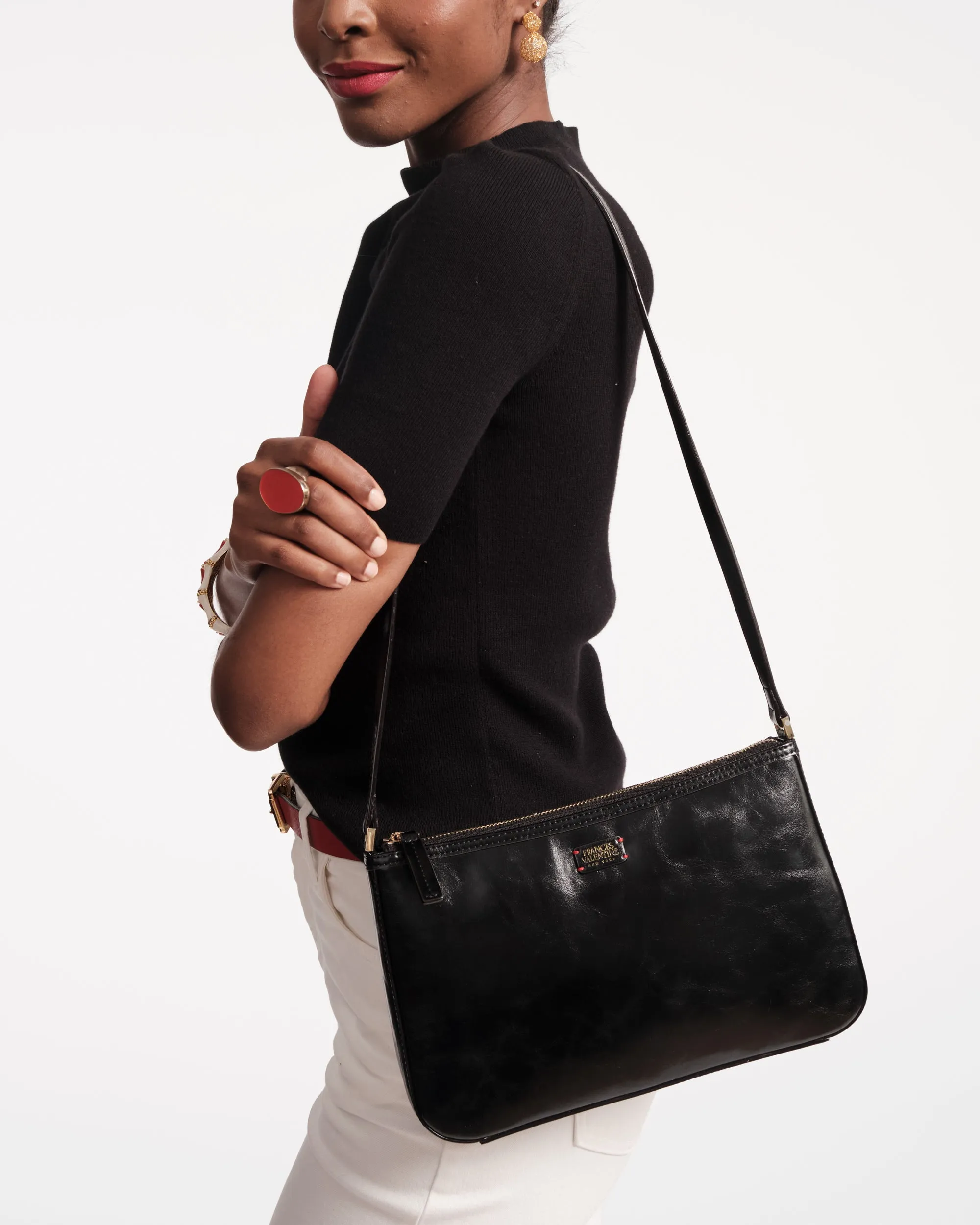 Poppy Crossbody - Glazed Leather Black
