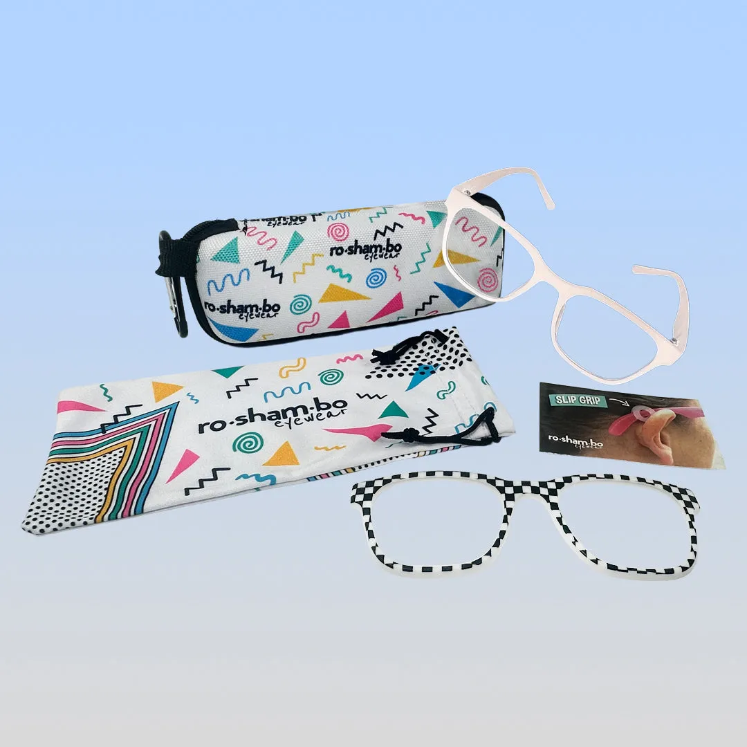 Pops Magnetic Snap-On Glasses | Youth White