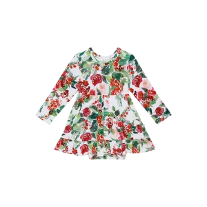 Posh Peanut Beatrix L/S Ruffled Bodysuit Dress