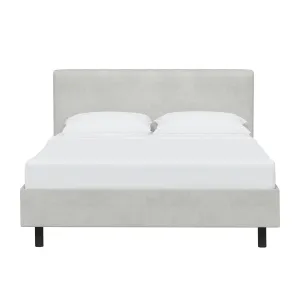 Pyburn Upholstered Low Profile Platform Bed Mercury Row® Color: Bella Light Gray Performance Velvet Size: Twin