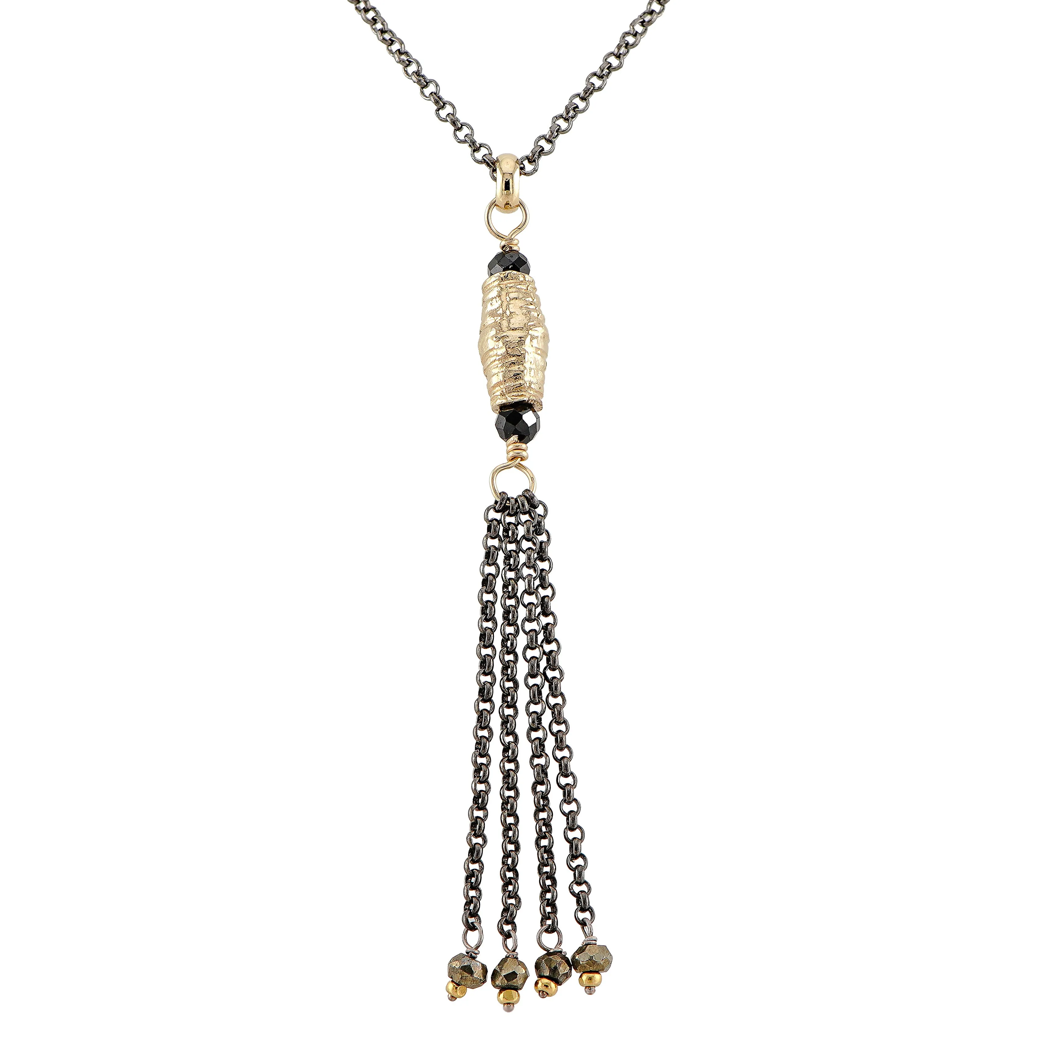 Pyrite Tassel Necklace