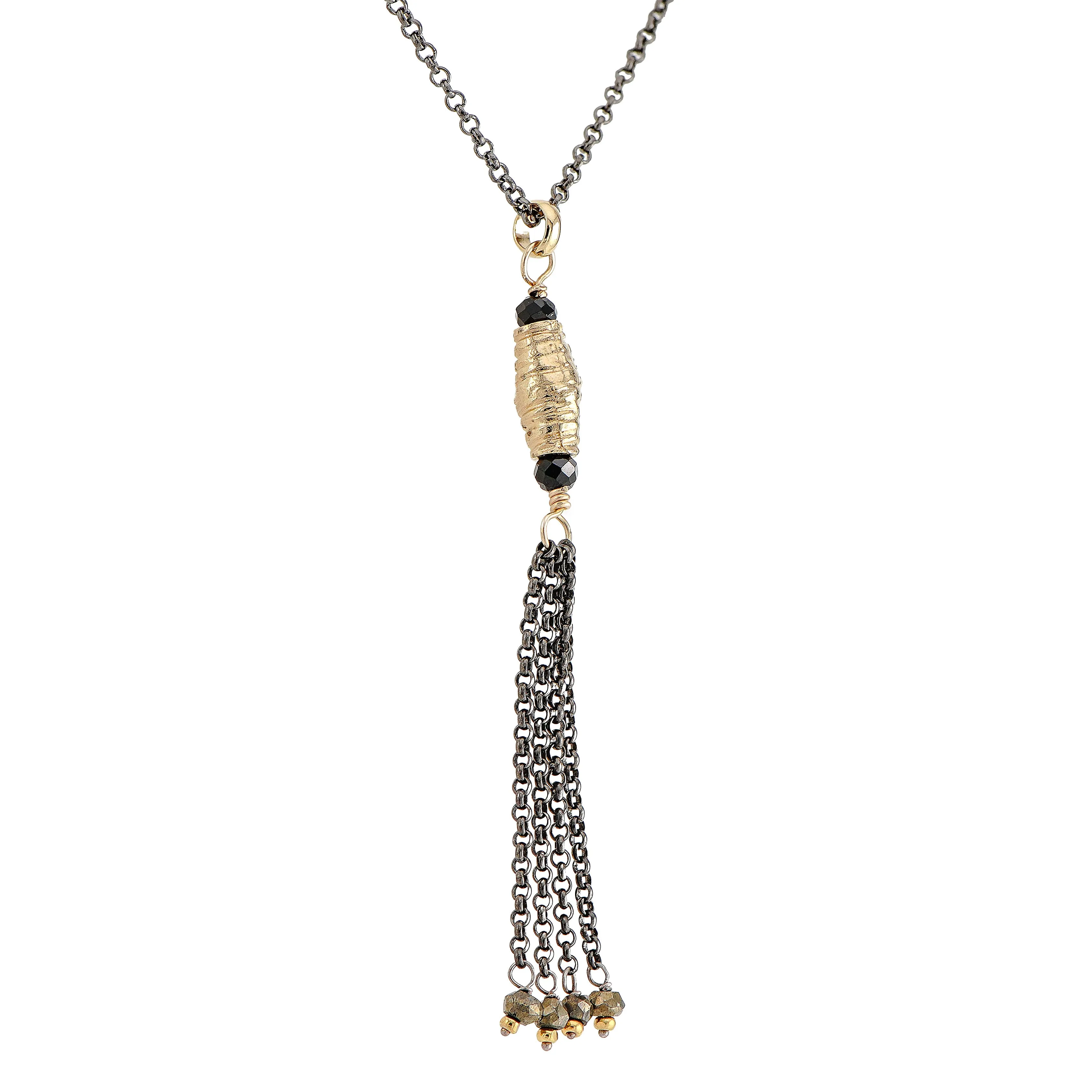 Pyrite Tassel Necklace