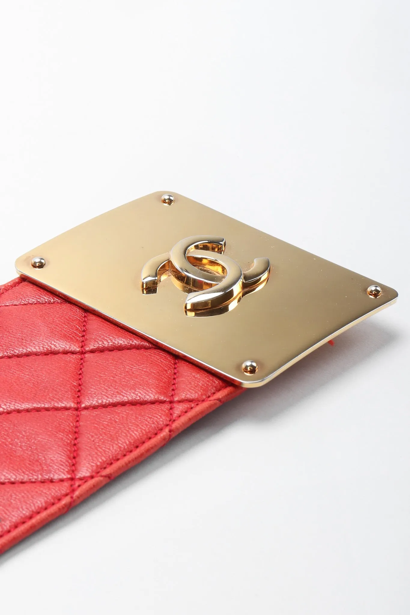 Quilted CC Buckle Belt
