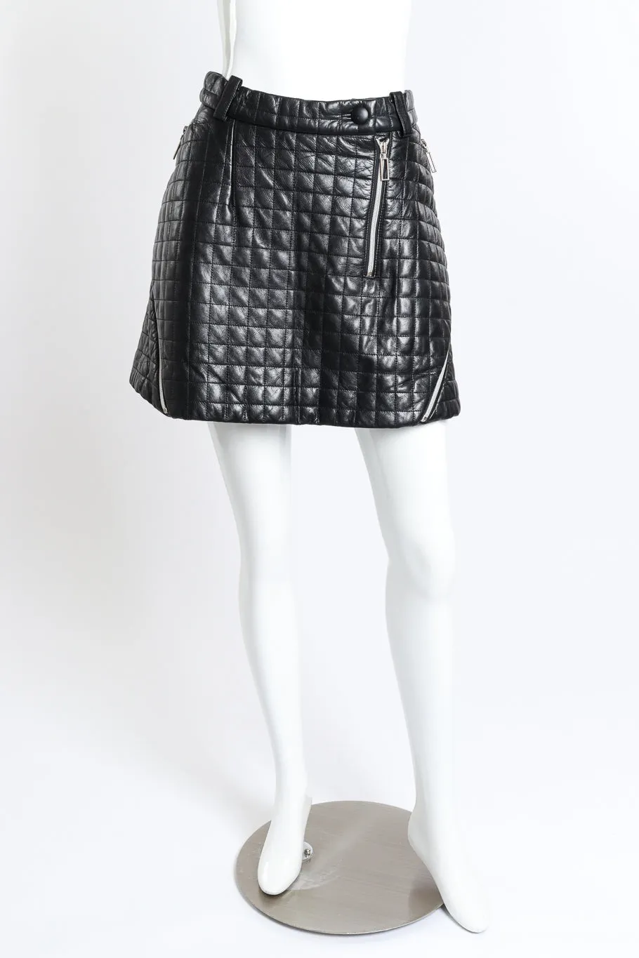 Quilted Leather Mini Skirt