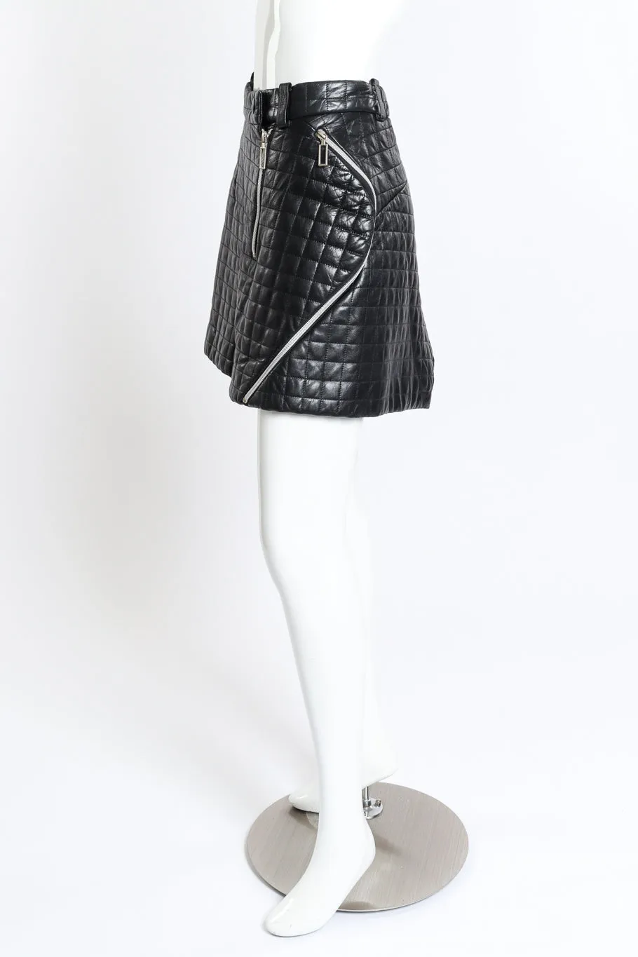 Quilted Leather Mini Skirt