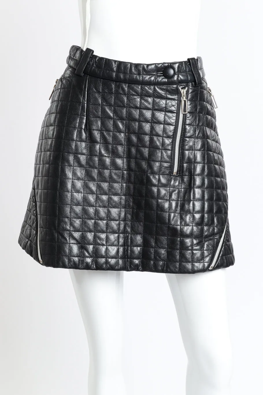 Quilted Leather Mini Skirt
