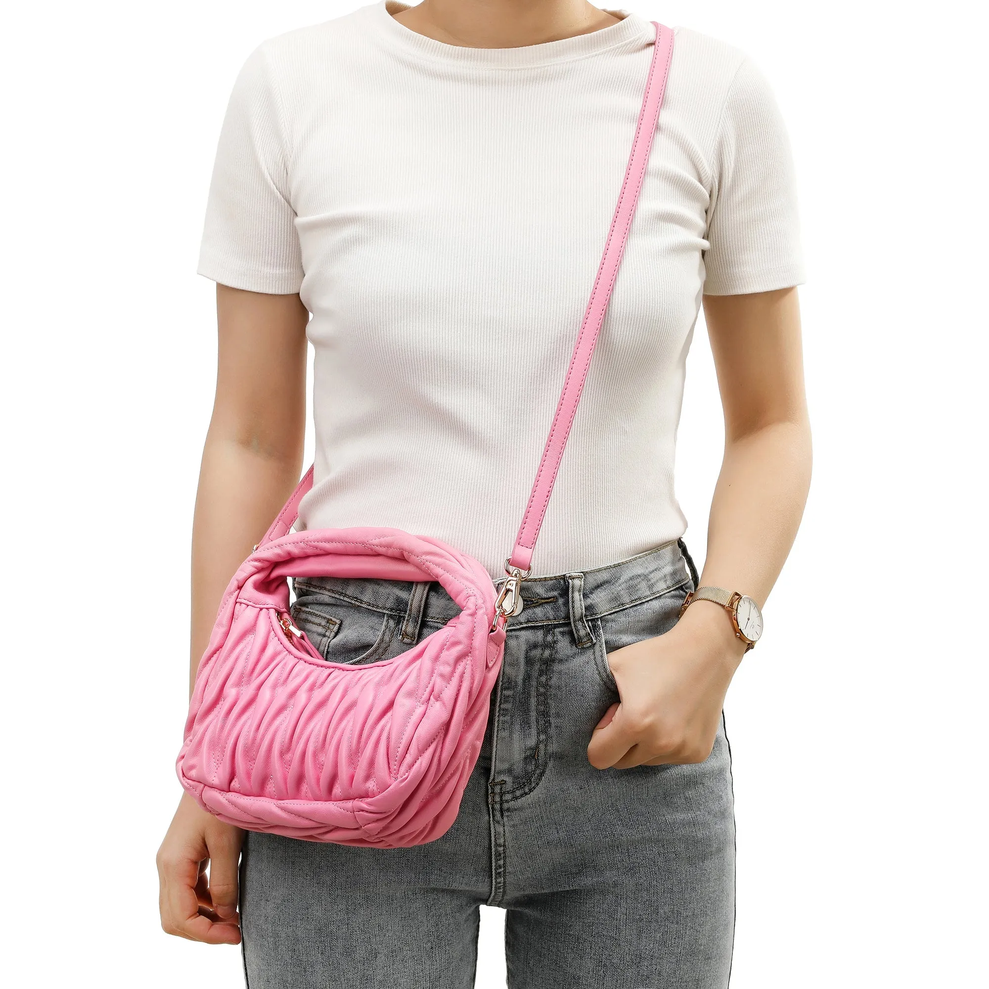 Quilted Sheepskin Leather Crossbody