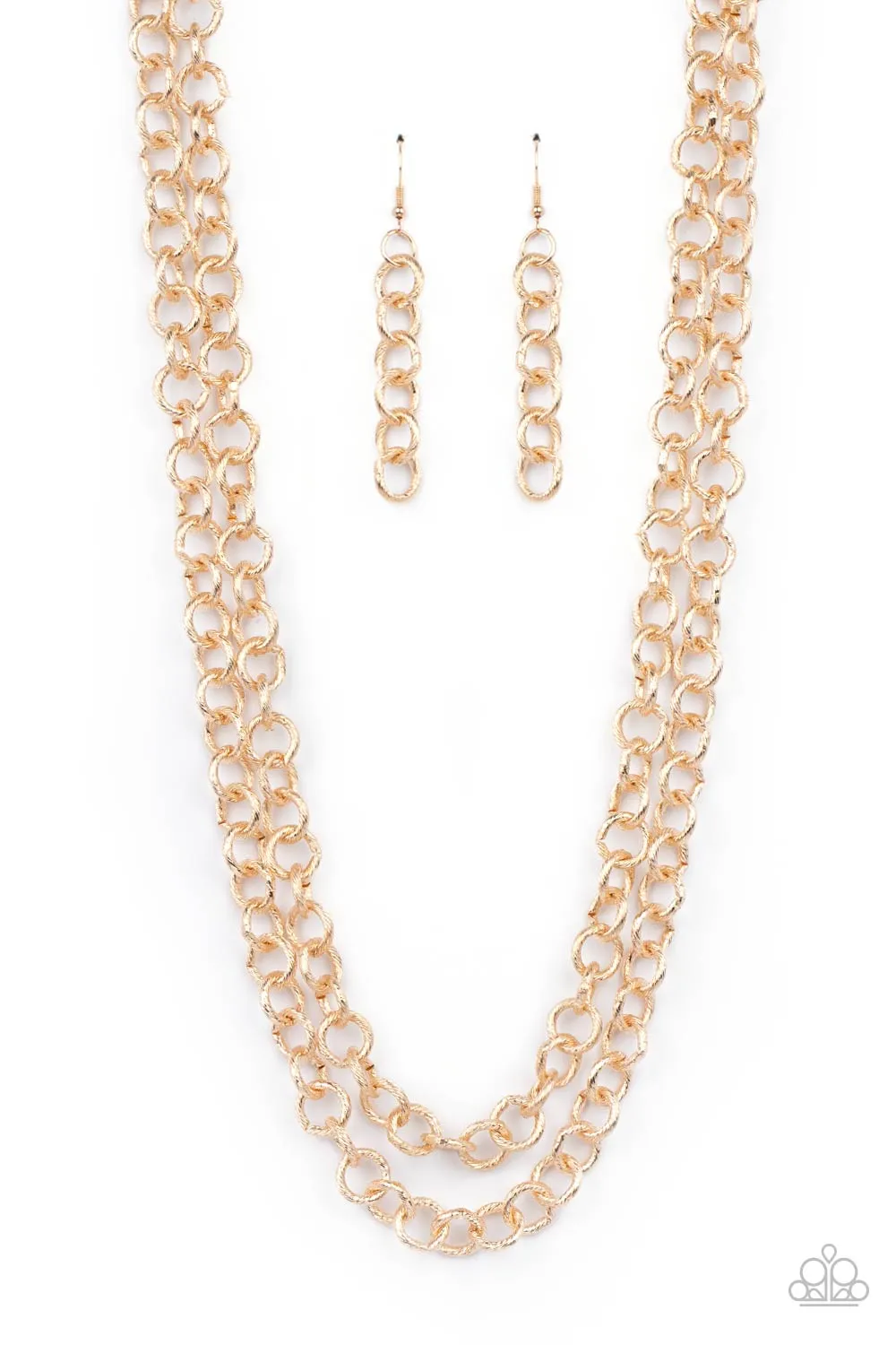 " Grunge Goals " Gold Metal Multi Chain & Multi Link Necklace