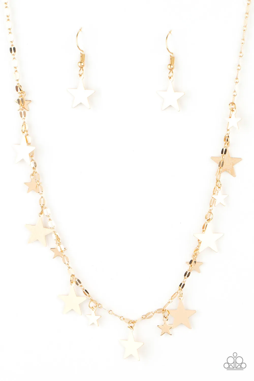 "Starry Shindig" Gold Metal Multi Star Necklace Set