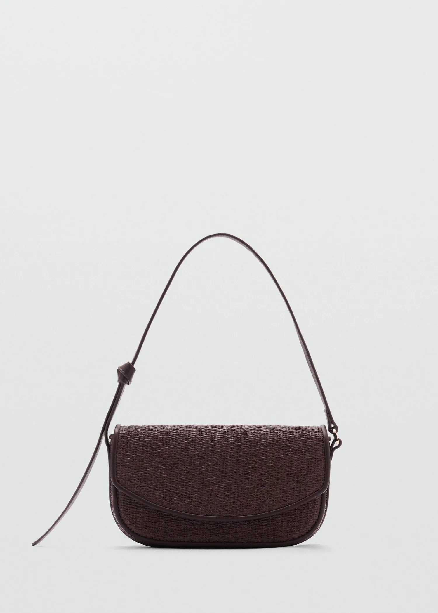 Raffia shoulder bag with flap