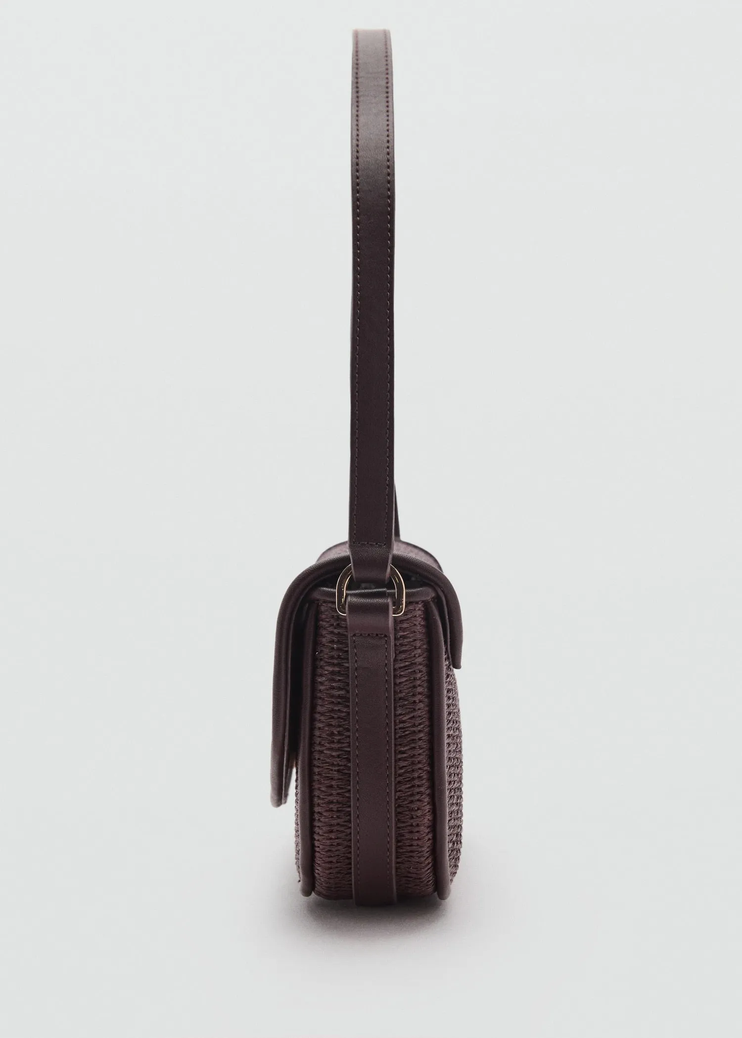Raffia shoulder bag with flap
